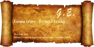 Gemeiner Ermelinda névjegykártya